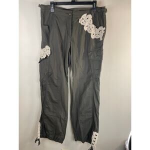 Freda Five Olive Green Boho Cargo Pants - Women's L